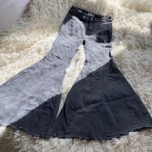 Free people black denim bell bottom jeans